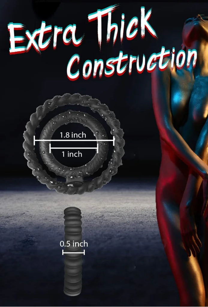 Premium Silicone Dual Stretchy Longer Harder Stronger Erection Cock Ring