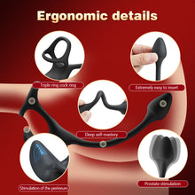 Load image into Gallery viewer, Spherical Vibrating Anal Plug with Penis Rings