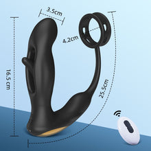 Load image into Gallery viewer, Hollow Flapping Vibrating Silicone Prostate Massager with Cock Ring