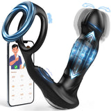 Asura App Control Wiggling & Tapping Prostate Massager with Dual Cock Rings