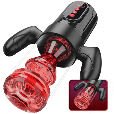 Wine & Beauty Handle Design 9 Thrusting & Rotating 9 Suction Adult Toys Mens Masturbator