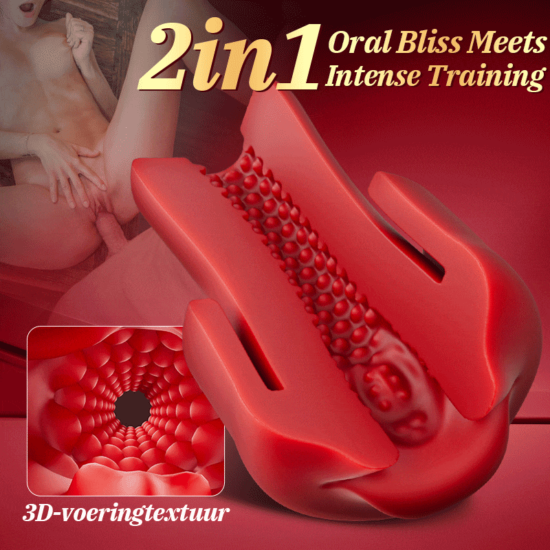 Red Fury Armour – 6 Suctions Penis Pump with Lifelike Mouth & Textured Tunnel