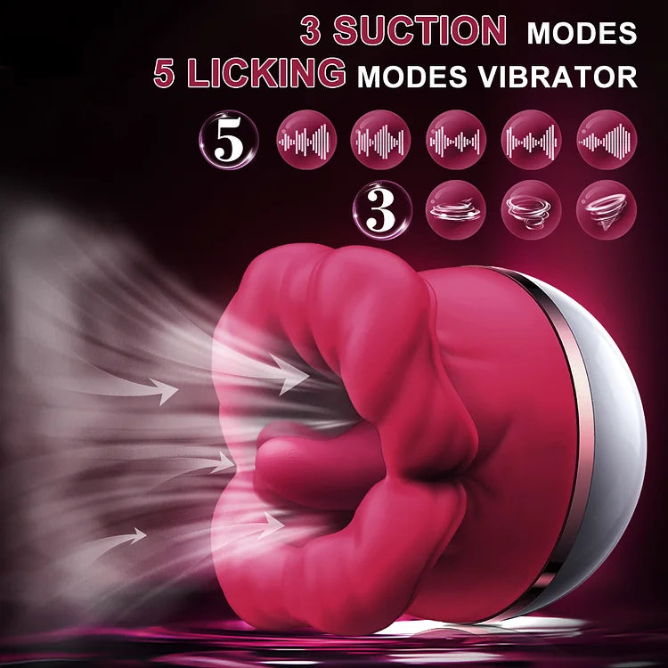 Big Mouth Tongue Licking Swinging Suction Vibration Oral Sex Toy