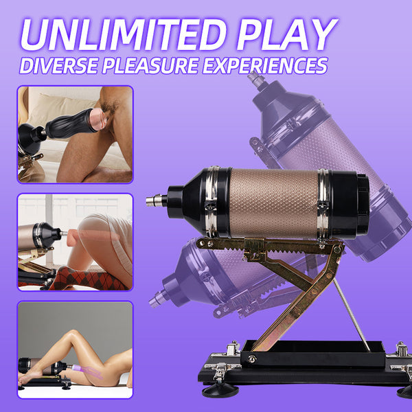 Automatic Sex Machine with 7 Attachments Dildos & Masturbator Cup 80° Adjustable Climax Engine