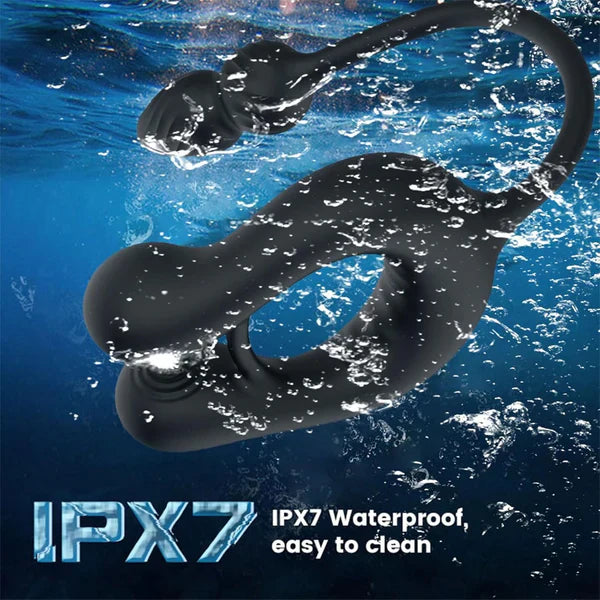 2 IN 1 Anal Vibrator Butt Plug Penis Ring Cockring with 10 Vibrations & Telescope