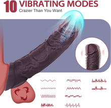 Load image into Gallery viewer, 10 Vibration Silicone Vibrating Penis Extender with Ball Stretcher