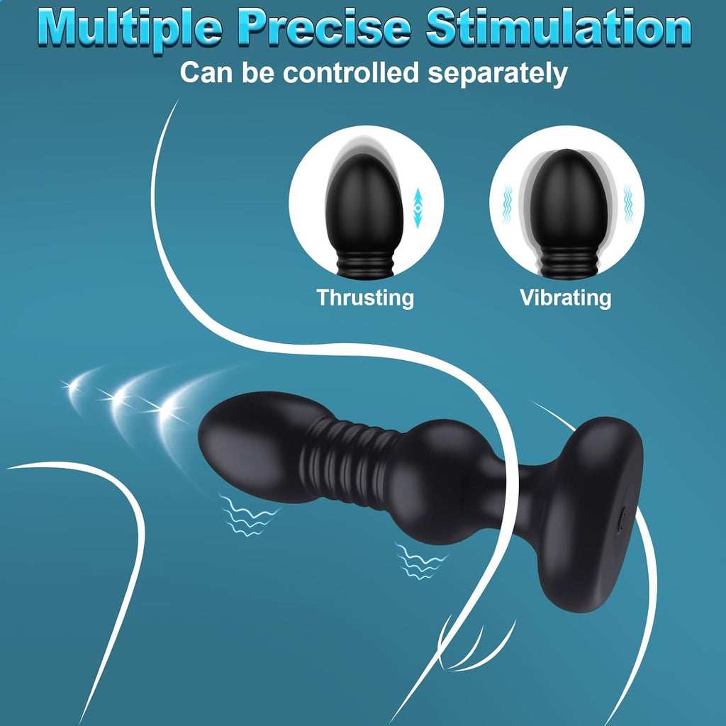 Thrusting Anal Plug Butt Plug, Remote Control Anal Sex Toy Vibrator With 5 Vibrating and Thrusting Modes,Prostate Massager For Male and Female, HBABY Waterproof Adult Sex Toy Anal Toys P Spot Massager