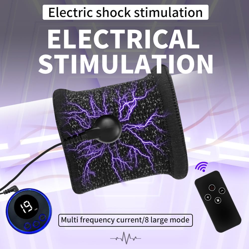 BDSM Electro Shock Adjustable Dual Penis Ring Testicle Ring Set Cock Ring Electrical Stimulator Penis Rings Glans Ring Penis Stimulation SM Sex Toys for Men