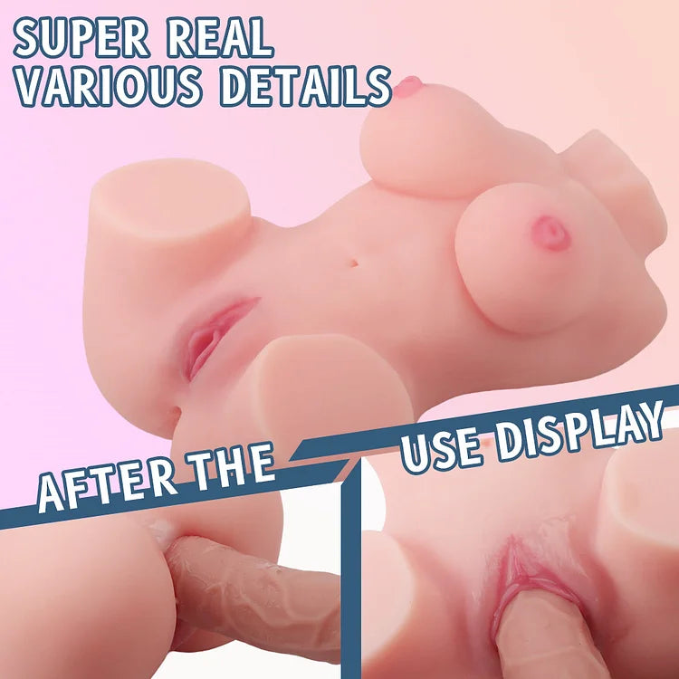5.7lb Realistic Vagina Breast Pocket Pussy Ass Masturbator With 3d Dual Channel