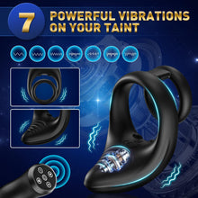 Load image into Gallery viewer, Vibrating Cock Ring Taint Vibrator Penis Ring Male Vibrator, Adult Sex Toys for Men Remote Control Perineum Stimulator Penis Vibrator, Silicone Dual Cockring Male Couple Sex Toy