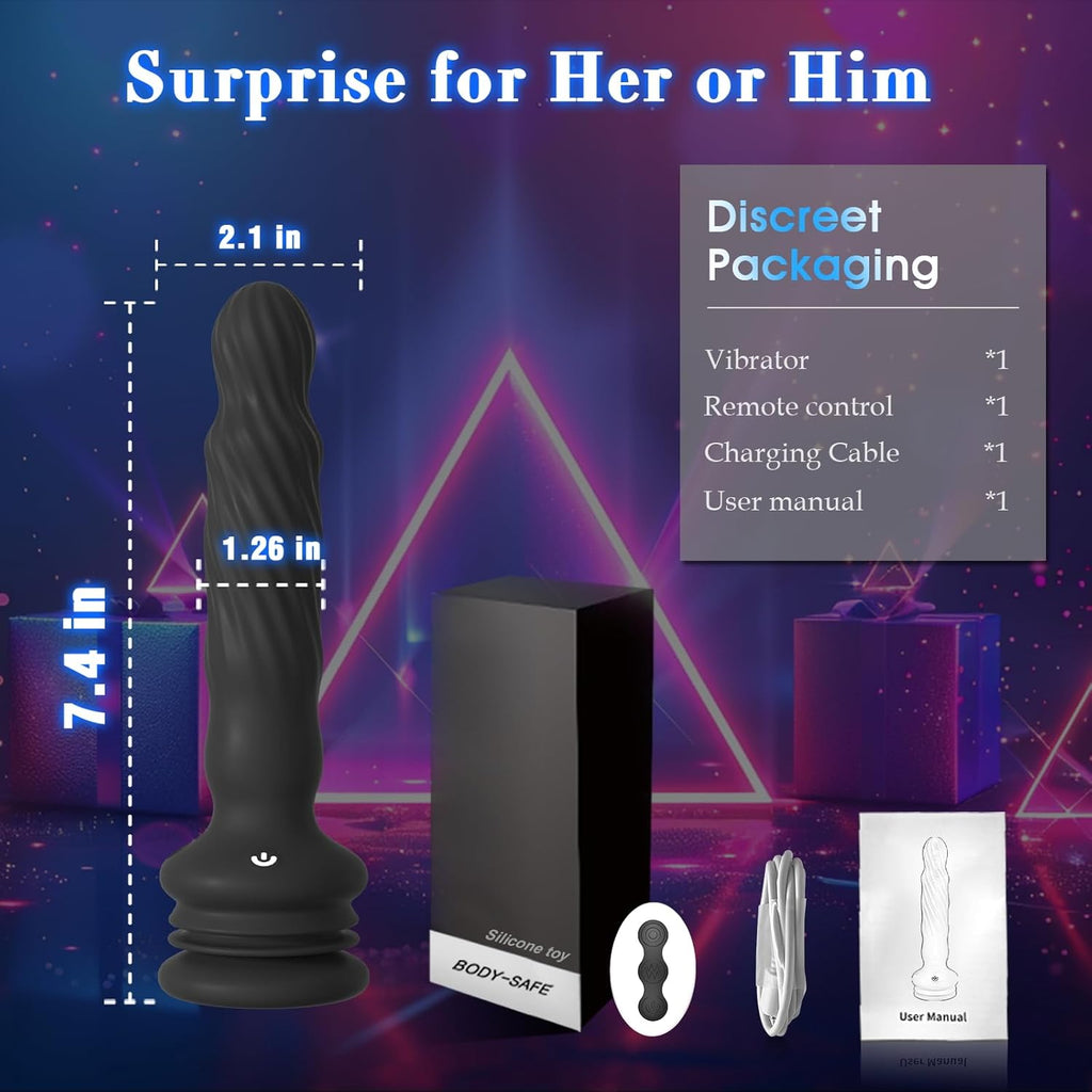 Anal Male Adult Sex Toys - Wriggling Rotating Vibrating Prostate Massager Anal Butt Plug Sex Toy for Men Women Couples, Porinda Remote Control Anal Dildo Vibrator with Suction Cup, 7 Modes Anal Beads