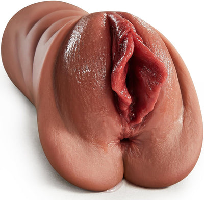 Realistic Pocket Pussy Male Masturbator, Thick Labia Pussy Masturbators Sex Toy with 5D Deep Vagina and Tight Anus, Lifelike Blowjob Male Stroker Adult Sex Toys for Men Masturbation