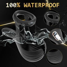 Load image into Gallery viewer, Vibrating Cock Ring with Testicles Vibrator, APP Vibrator Prostate Massager Penis Ring Sex Toy for Men Erotic with 10 Vibration Modes, Medical Silicone Waterproof Sex Toys for Adult Couples Black