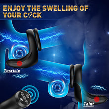 Load image into Gallery viewer, Vibrating Cock Ring Taint Vibrator Penis Ring Male Vibrator, Adult Sex Toys for Men Remote Control Perineum Stimulator Penis Vibrator, Silicone Dual Cockring Male Couple Sex Toy