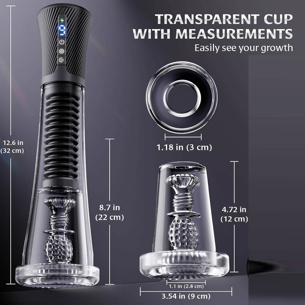 Male Masturbator Penis Pump Sex Toys for Men, 9 Vibrating Spring & 5 Vacuum Suction Adult Mens Sex Toy with 2 Switchable Sleeves for Masturbation or Training, Govosaa Fleshliglt for Men Masterubaters