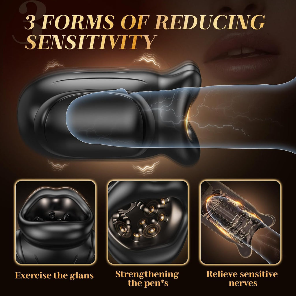 Male Sex Toys for Men - Male Masturbator Penis Vibrator with 10 Vibrating & APP, Mouth Blowjob Male Stroker Trainer Adult Toys for Prolong Endurance, Pocket Pussy Mens Sex Toy Sex Machine