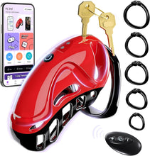 Load image into Gallery viewer, Chastity Cage Vibrator Sex Toýs for Man - Male Chastity Devices Sissy Cock Cage Sex Toyscouples for Couples with 10 Vibrations, BDSM Bondage Penis Exercise Train Adult Toy with 5 Sizes Ring 2 Keys
