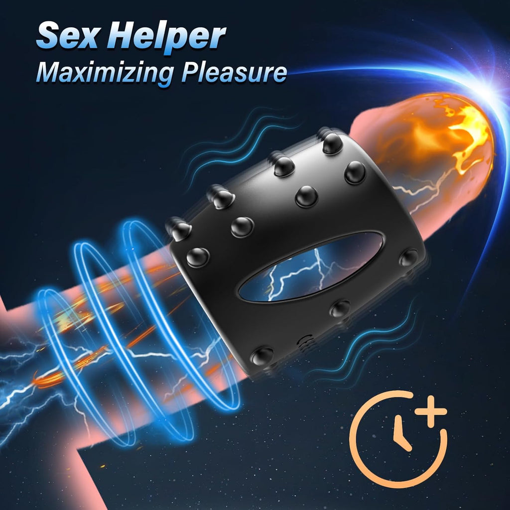 Vibrating Cock Ring Penis Sex Toy - Penis Enlarger Ring for Couple Anal Vaginal Extra Stimulation, Vibrating Penis Sleeve with 10 Vibration Modes, Sex Toys for Couple & Man Sex Toy