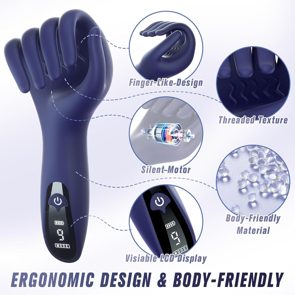 “God's right hand” – vibration function with 9 frequencies, simulated design, suitable for users with large penises.