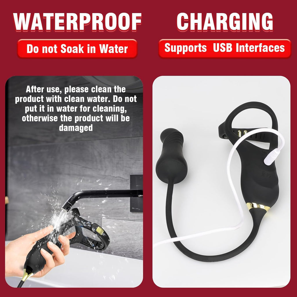 10 Modes Prostrate Massager and one-Touch Recovery Portable Soft Silicone Easy to wear Powerful Silent and Waterproof Beautifully Packaged Man Ladies Gift Pleasure.-SIY4-5, Black-5