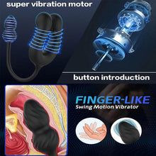 Load image into Gallery viewer, 2 IN 1 Anal Vibrator Butt Plug Penis Ring Cockring with 10 Vibrations &amp; Telescope