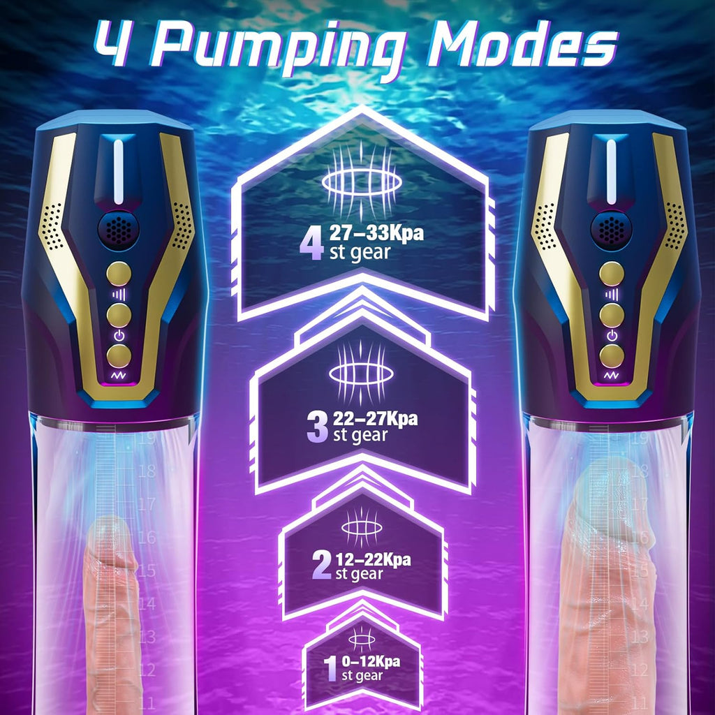 Male Sex Toys Penis Pump - Voice Control Penisp Pump with Cock Ring & Pocket Pussy, Male Masturbator 4 Sucking & 4 Pumping, Penis Extender Sex Toy Cock Pump, Dick Pump Penis Enlarger Sex Toýs for Man