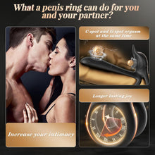 Load image into Gallery viewer, Vibrating Cock Ring, 3 in 1 Sex Toy Cockringvirbator with 10 Vibration Modes Dual Penis Ring Erection Adult Toys, Sex toyscouples for Couples Silicone Male Sex Toys for Gay Mens Couples Set Cockring