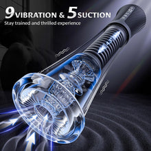 Load image into Gallery viewer, Male Masturbator Penis Pump Sex Toys for Men, 9 Vibrating Spring &amp; 5 Vacuum Suction Adult Mens Sex Toy with 2 Switchable Sleeves for Masturbation or Training, Govosaa Fleshliglt for Men Masterubaters