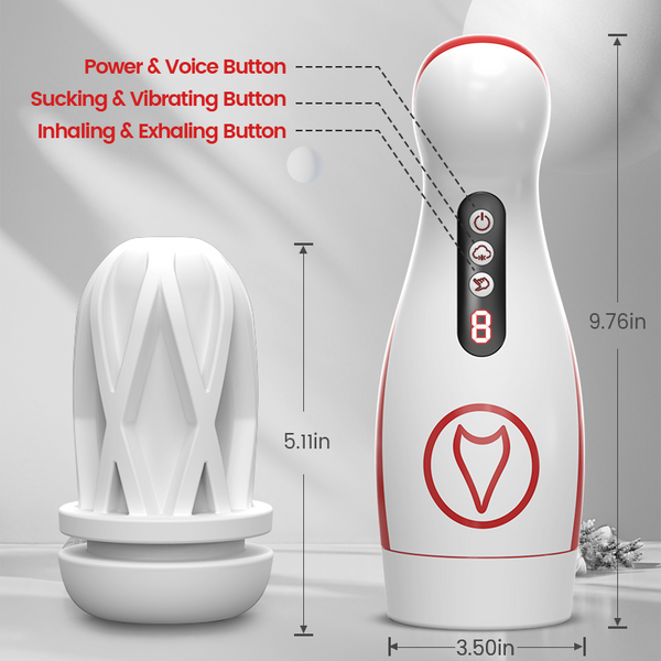 Kama 7 Adjustable Sucking Vibrating Deepthroat Blowjob Masturbator Dick Suck Toy