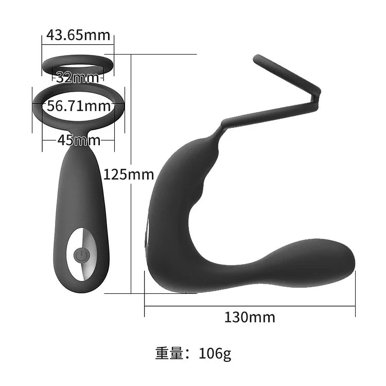 Remote Control Lock Semen Men's Vibration Front And Rear Atrium Anal Plug Stimulation Masturbation Device