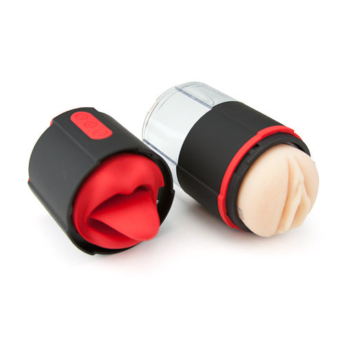 Rechargeable licking realistic masturbator