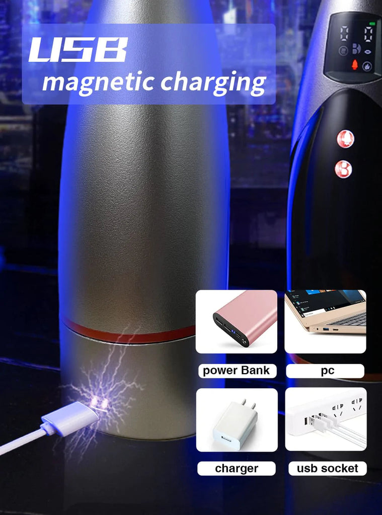 Suction Masturbator Ball Bearing UV Disinfection Heating Base for Small Penis