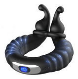 10 Frequency Vbration Longer Harder Vibrating Dual Penis Ring Dildo Stretchy Cock Ring